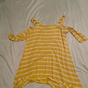 Yellow and White top